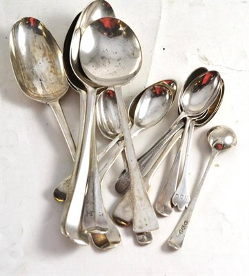 Lot 126 - Four 18th century silver tablespoons and a quantity of silver spoons