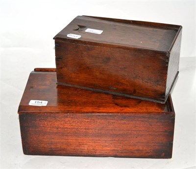 Lot 154 - An 18th century oak candle box and another (2)