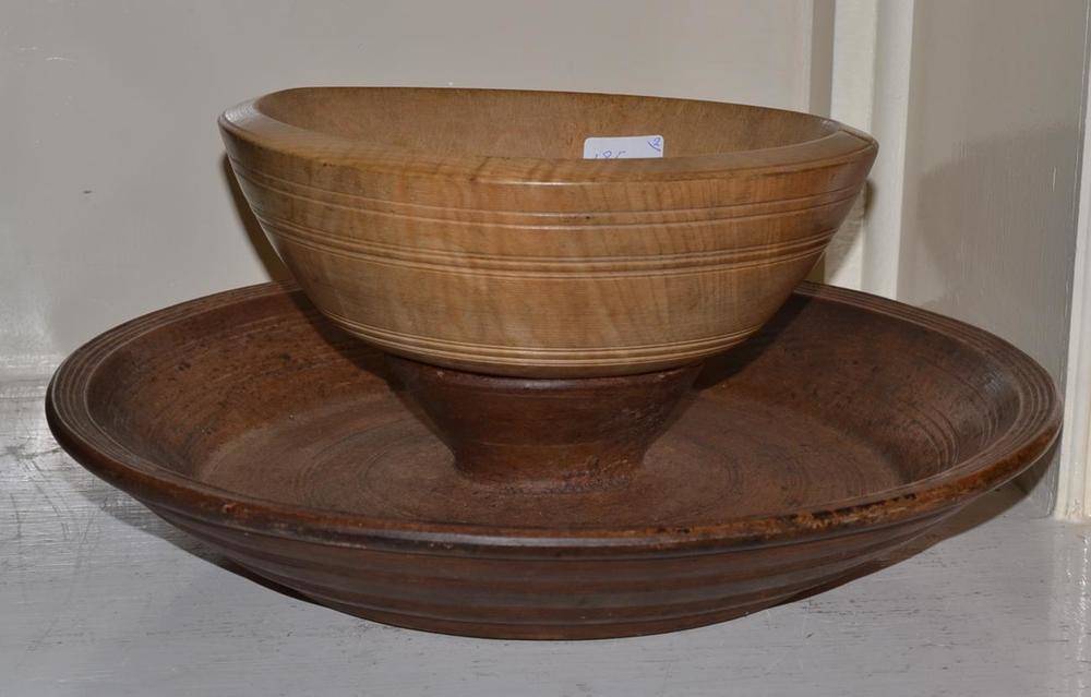 Lot 185 - Two turned wood bowls