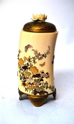 Lot 226 - A Japanese Shibayama Inlaid Elephant Tusk Vase and Cover, late Meiji period (1868-1912), the...