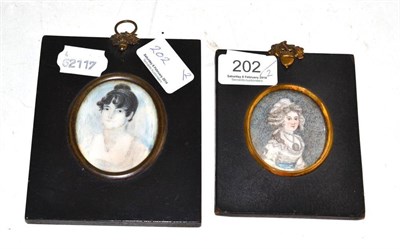 Lot 202 - Two oval miniatures