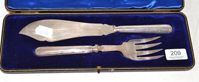 Lot 209 - Silver fish slice and fork