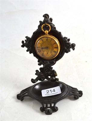 Lot 214 - Gentleman's pocket watch on stand (piece broken off stand but available)