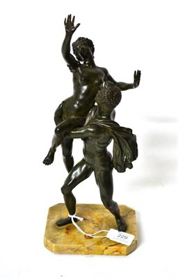 Lot 229 - After Giambologna: The Rape of the Sabines, Bronze, late 19th century, as a nude Roman, cloak...