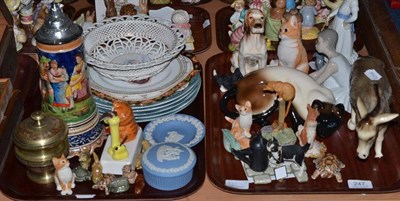 Lot 247 - Quantity of decorative ceramics including Wade Whimsies, Coopercraft figures, Sherratt &...