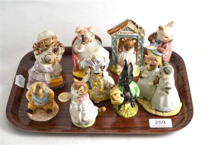 Lot 259 - Ten Royal Albert Beatrix Potter figures comprising: Tabitha Twitchit and Miss Moppet, Mrs...