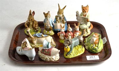 Lot 261 - Ten Royal Albert Beatrix Potter figures comprising: Timmy Willie Sleeping, John Joiner, Mrs...