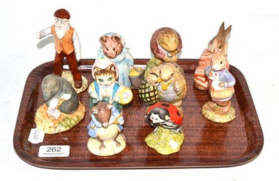 Lot 262 - Ten Royal Albert Beatrix Potter figures comprising: Poorly Peter Rabbit, Mr Jeremy Fisher...