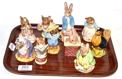 Lot 263 - Ten Royal Albert Beatrix Potter figures comprising: Ribby And The Patty Pan, Peter And The Red...