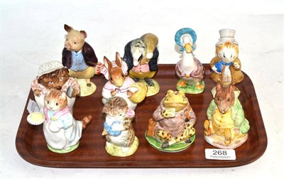 Lot 268 - Ten Beswick Beatrix Potter figures (all BP2a) comprising: Pigling Bland, Mrs Tiggywinkle,...