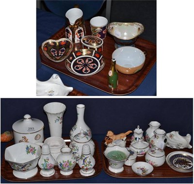 Lot 293 - Royal Crown Derby Imari pattern miniatures, Aynsley china and two Beswick animals