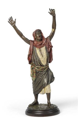 Lot 238 - Franz Bergman (1898-1963): A Cold Painted Bronze Figure of an Arab, early 20th century, impressed B