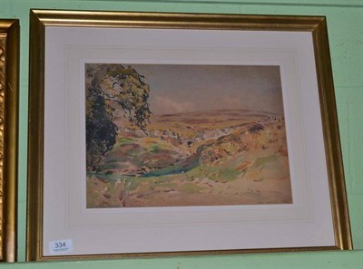 Lot 334 - Frederick (Fred) Lawson (1888-1968), Castle Bolton from East Bolton Moor, signed and dated...