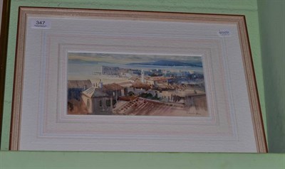 Lot 347 - J.Barrie Haste (1931-2011) Italian lake view, signed, watercolour, 15cm by 27cm