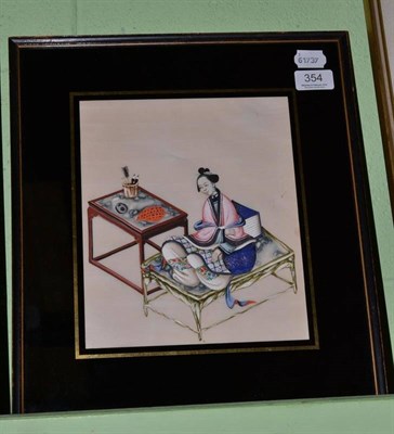 Lot 354 - A Chinese watercolour on pith paper