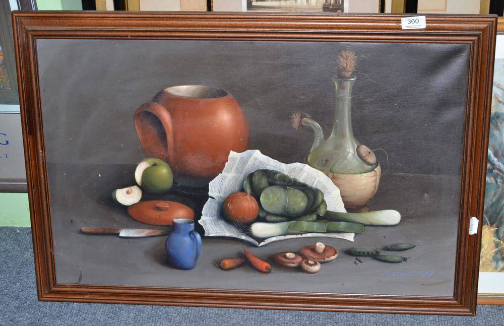 Lot 360 - Reekie, still life of vegetables, signed and dated 1967, oil on canvas