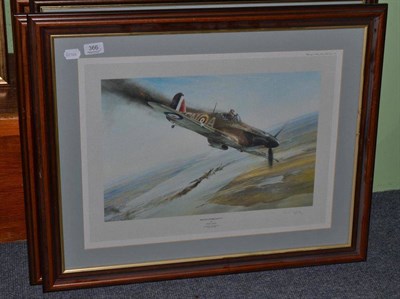 Lot 366 - Robert Taylor aviation prints, signed by various pilots including Johnnie Johnson, Doulgas...