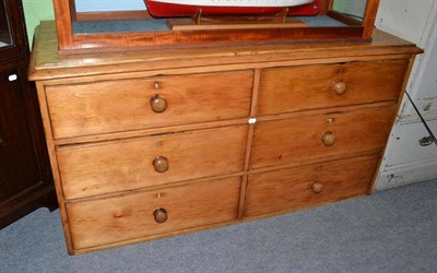 Lot 383 - Victorian pine six drawer chest
