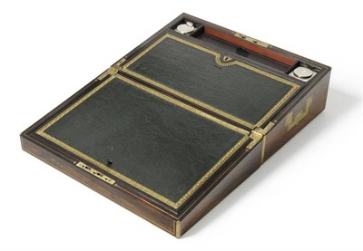 Lot 245 - A William IV Brass Inlaid Rosewood Writing Box, by D Edwards, King Street, Holborn,...