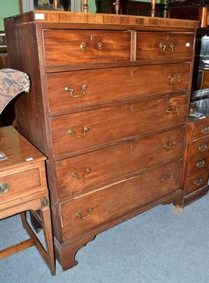 Lot 396 - Mahogany five height chest of drawers (distressed)