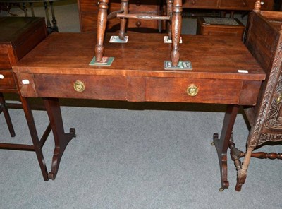 Lot 417 - Two drawer mahogany side table