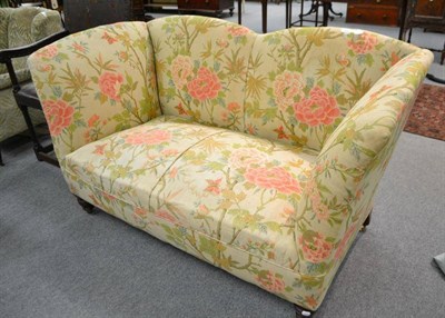 Lot 428 - Victorian two seater settee, with Japanese style printed upholstery