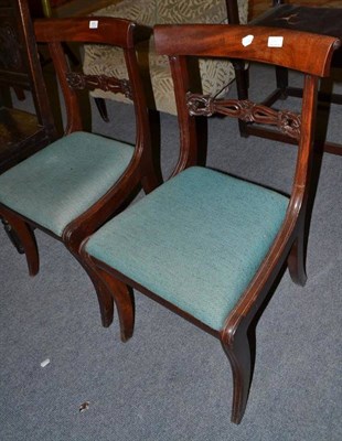 Lot 431 - A pair of mahogany bar back dining chairs