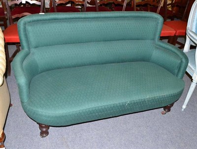 Lot 438 - Small green Victorian settee