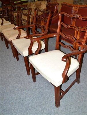Lot 443 - Set of six reproduction mahogany chairs in the George III style