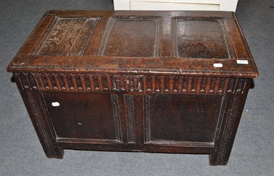 Lot 462 - A two-panelled 18th century oak coffer
