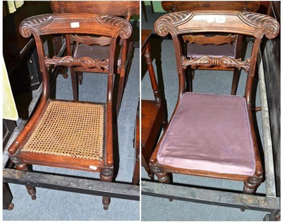 Lot 465 - A set of four George IV rosewood cane seated dining chairs