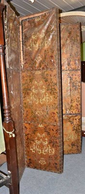 Lot 472 - Painted leather screen (distressed)