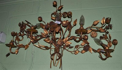 Lot 481 - A gilt metal floral wall light