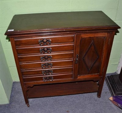 Lot 483 - An Edwardian mahogany sheet music cabinet