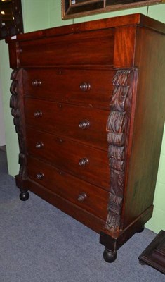 Lot 490 - Victorian Scotch chest with carved decoration