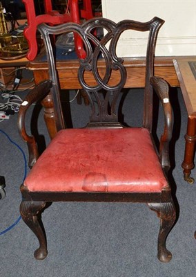 Lot 496 - A George III mahogany dining chair in Chippendale style