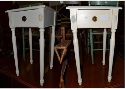 Lot 552 - Two painted bedside tables