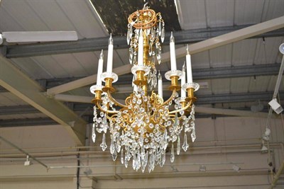 Lot 260 - A French Gilt Bronze and Crystal Mounted Nine-Branch Chandelier, F Barbedienne, Paris, circa...