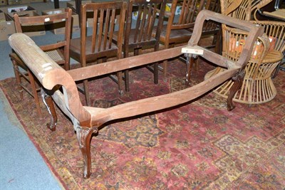 Lot 611 - Mahogany scroll end sofa frame