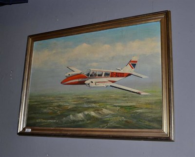 Lot 627 - An oil on canvas, signed Champion, of a plane