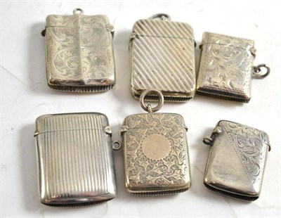 Lot 7 - Six various silver vesta cases