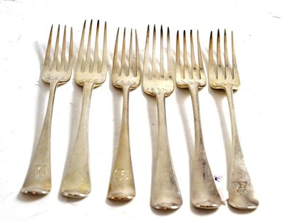 Lot 10 - Six silver forks