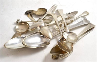 Lot 21 - A quantity of silver spoons etc