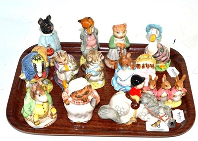 Lot 48 - Eleven Beatrix Potter figures and a Beswick Norman Thelwell 'Kick-Start' (12)