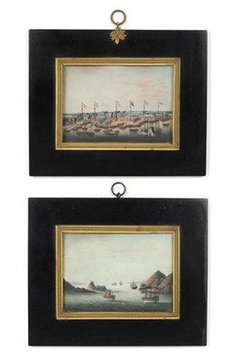 Lot 273 - Attributed to Spoilum, Chinese, circa 1808:  Front view of the factories or buildings...