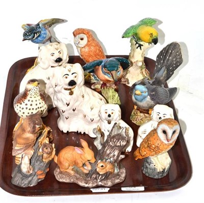 Lot 54 - Six Beswick birds, four Beswick dogs and three other models