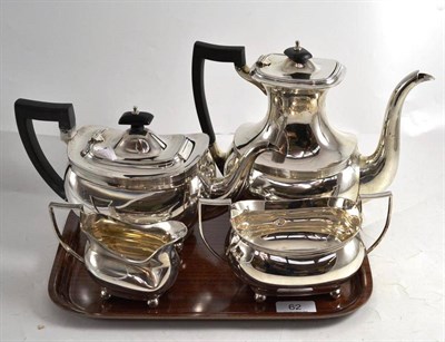 Lot 62 - Four piece silver tea set