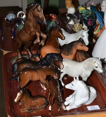 Lot 71 - Twelve assorted Beswick horses including four foals, two native breads and a rearing horse