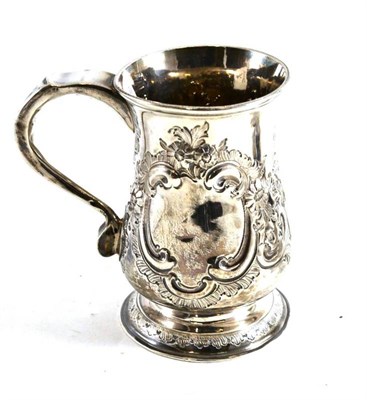 Lot 78 - A George III Newcastle silver mug, Robert Pinkney and Robert Scott II 1780, with later embosses...
