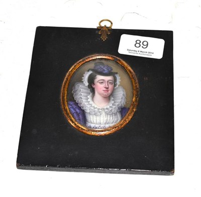 Lot 89 - An 18th/19th century enamel on copper miniature portrait of a lady